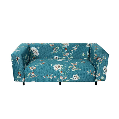 Printed Sofa Cover - Bottle Green Flower