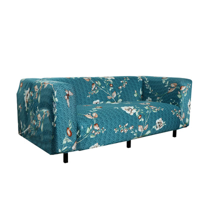 Printed Sofa Cover - Bottle Green Flower