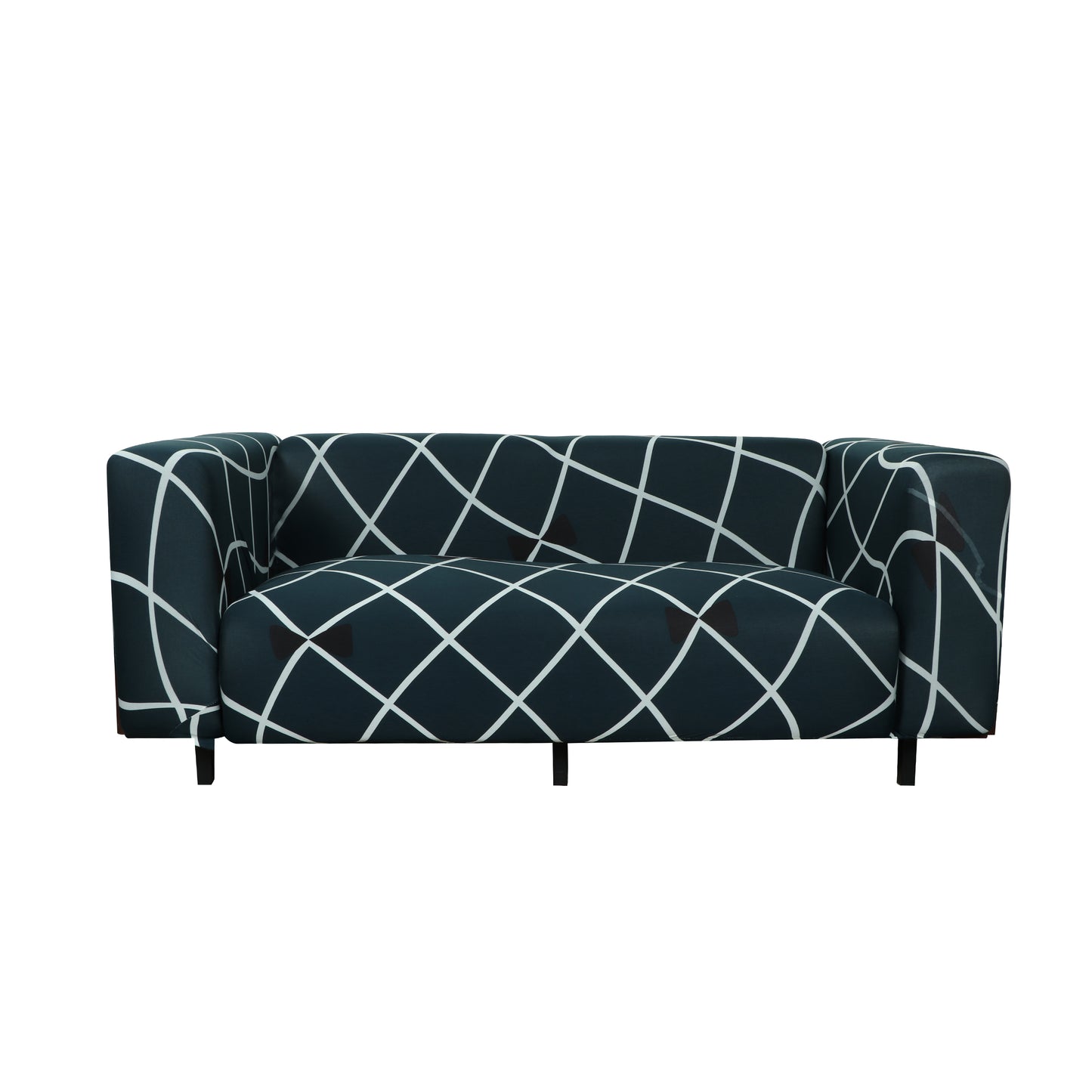 Printed Sofa Cover - Blue Diamond