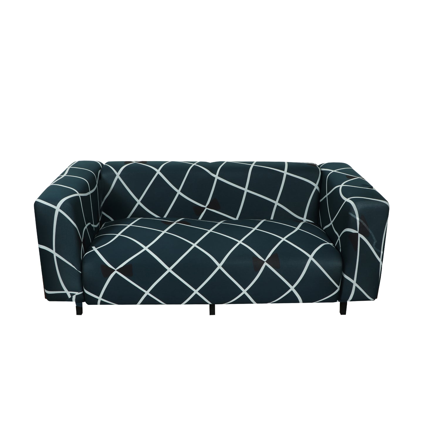 Printed Sofa Cover - Blue Diamond