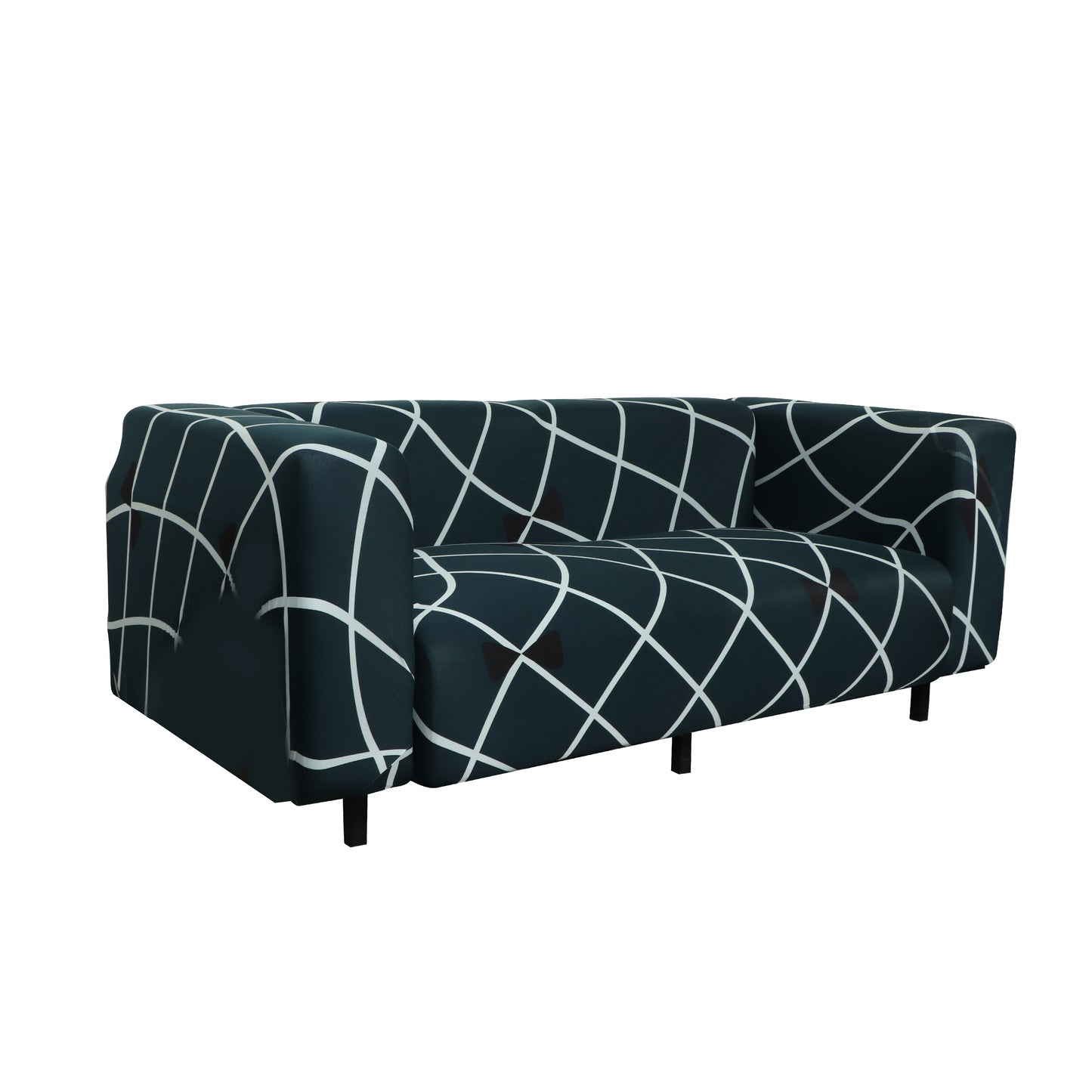 Printed Sofa Cover - Blue Diamond