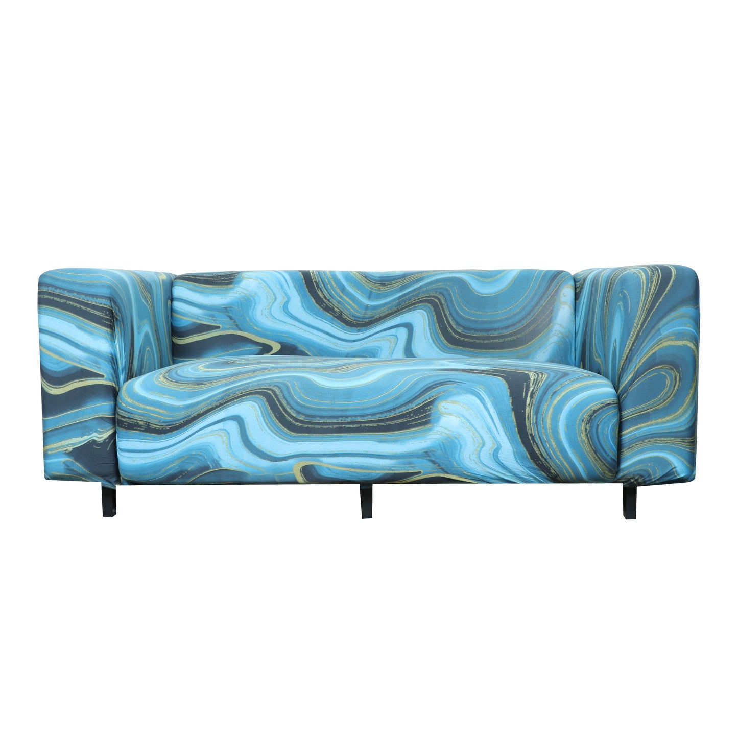 Print Sofa Cover - Marble Blue