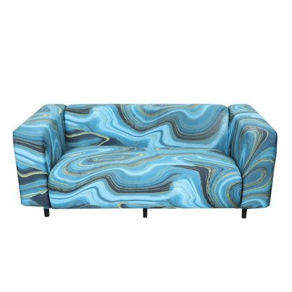 Print Sofa Cover - Marble Blue