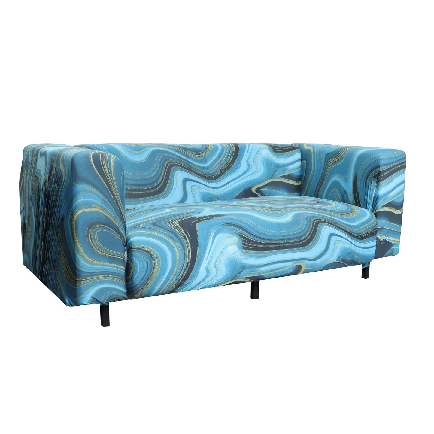 Print Sofa Cover - Marble Blue