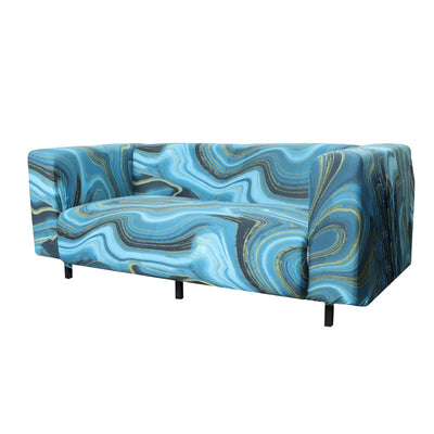 Print Sofa Cover - Marble Blue