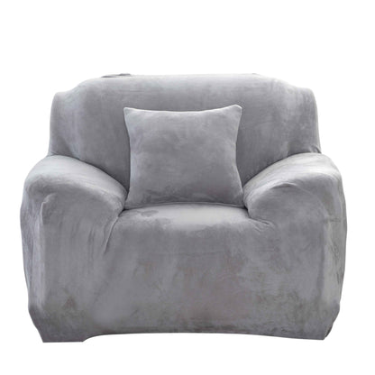 Plush Sofa Slipcover - Grey