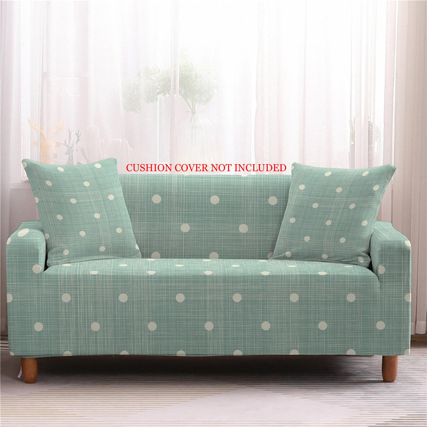Printed Sofa Cover - Polka Green