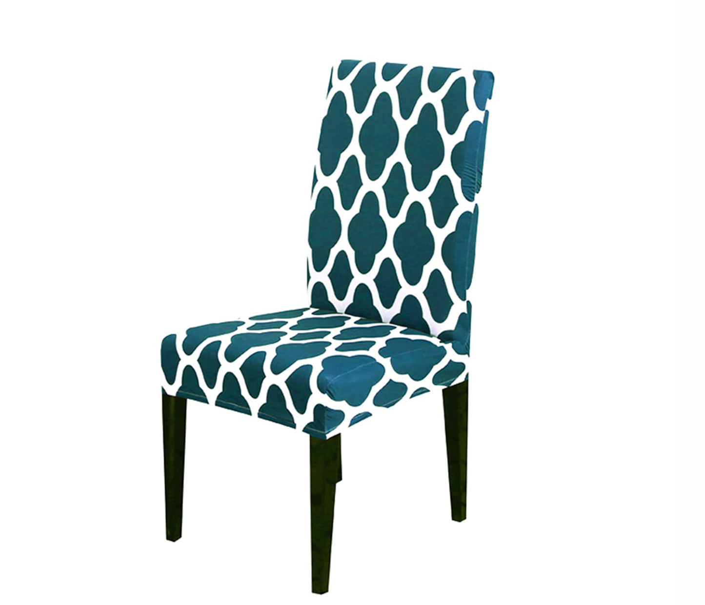 Elastic Chair Cover -Teal Diamond