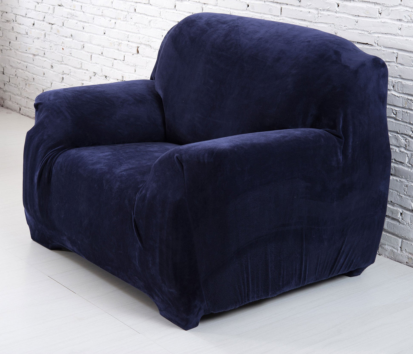 Plush Sofa Slipcover - Dark Blue