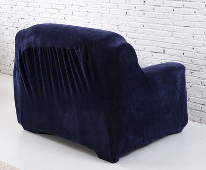 Plush Sofa Slipcover - Dark Blue