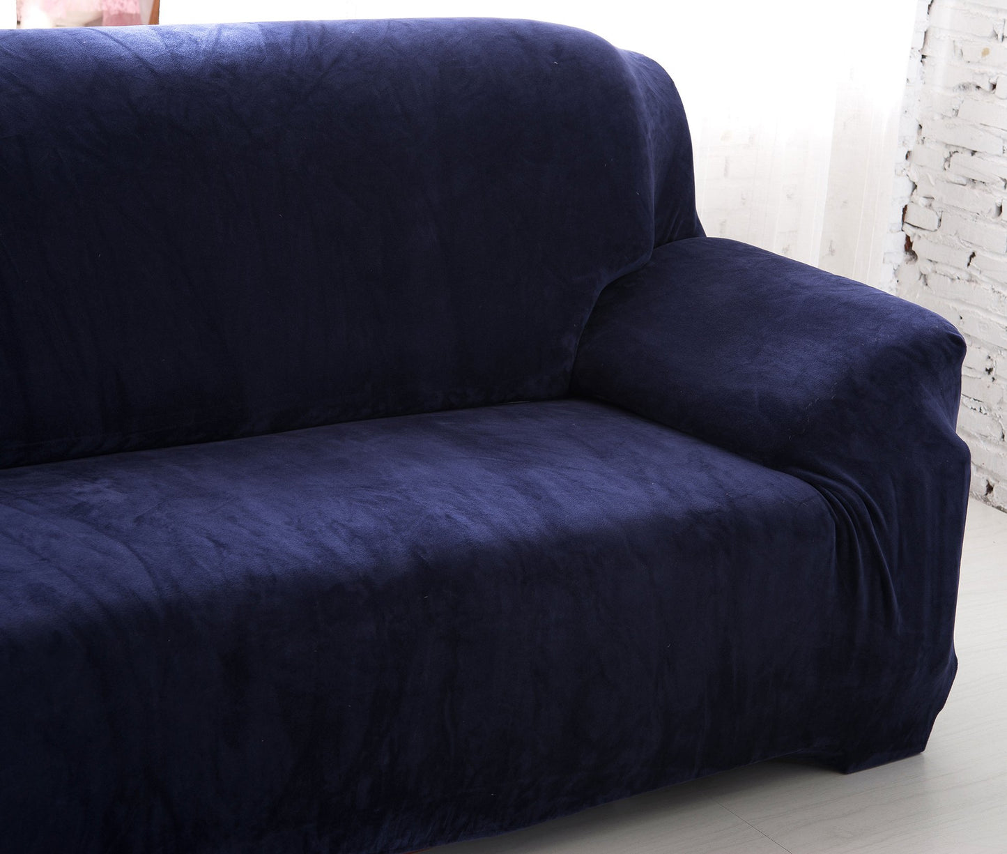 Plush Sofa Slipcover - Dark Blue