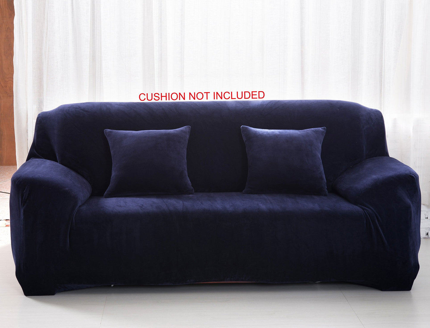 Plush Sofa Slipcover - Dark Blue