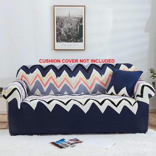 Printed Sofa Cover - Blue Ripple