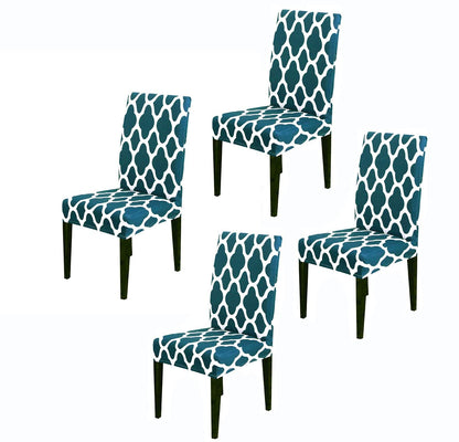 Elastic Chair Cover -Teal Diamond