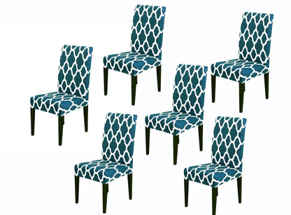 Elastic Chair Cover -Teal Diamond