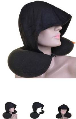 Travel Neck Hoodie Pillow with Ear Plugs And Eye Mask