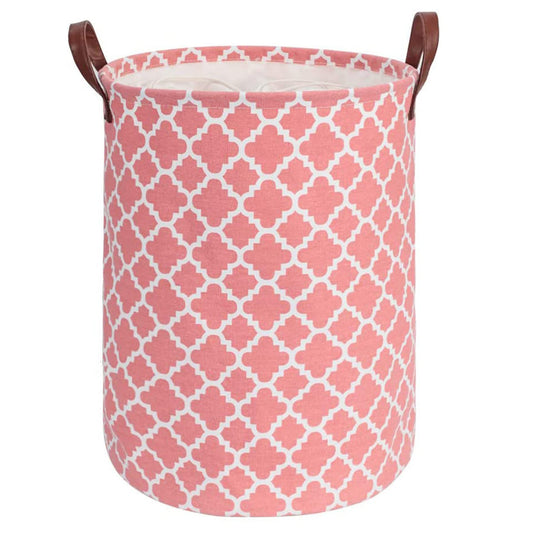 Laundry Basket with Handle-Pink Diamond